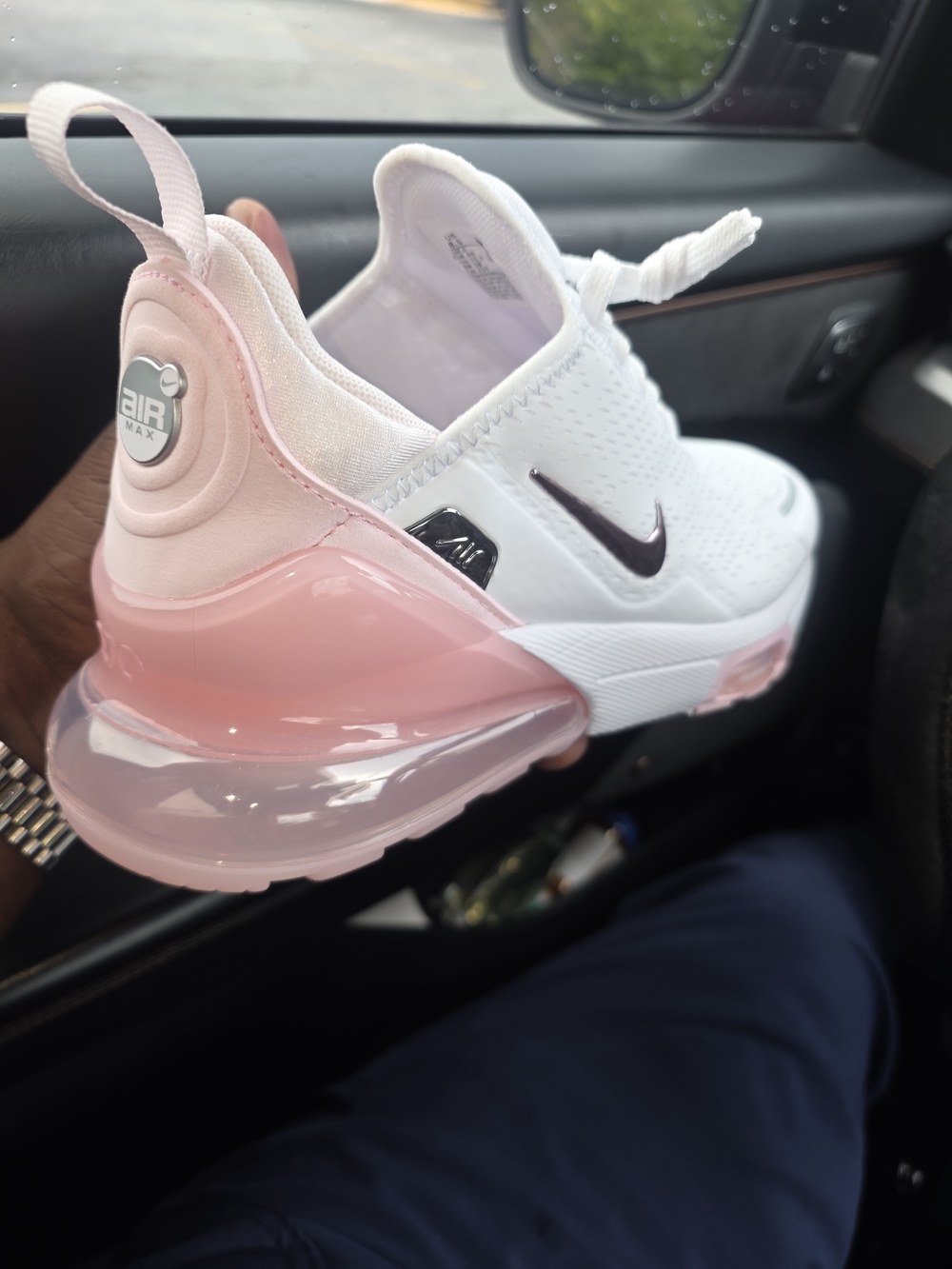 Nike Women’s Air 270 White & Pink Athletic Sneakers - Picture 2 of 3